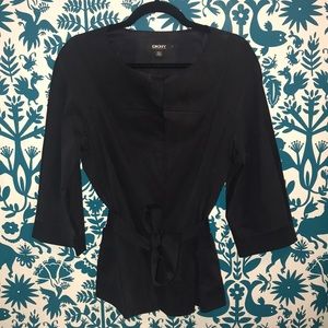 DKNY Collarless Jacket with Belt